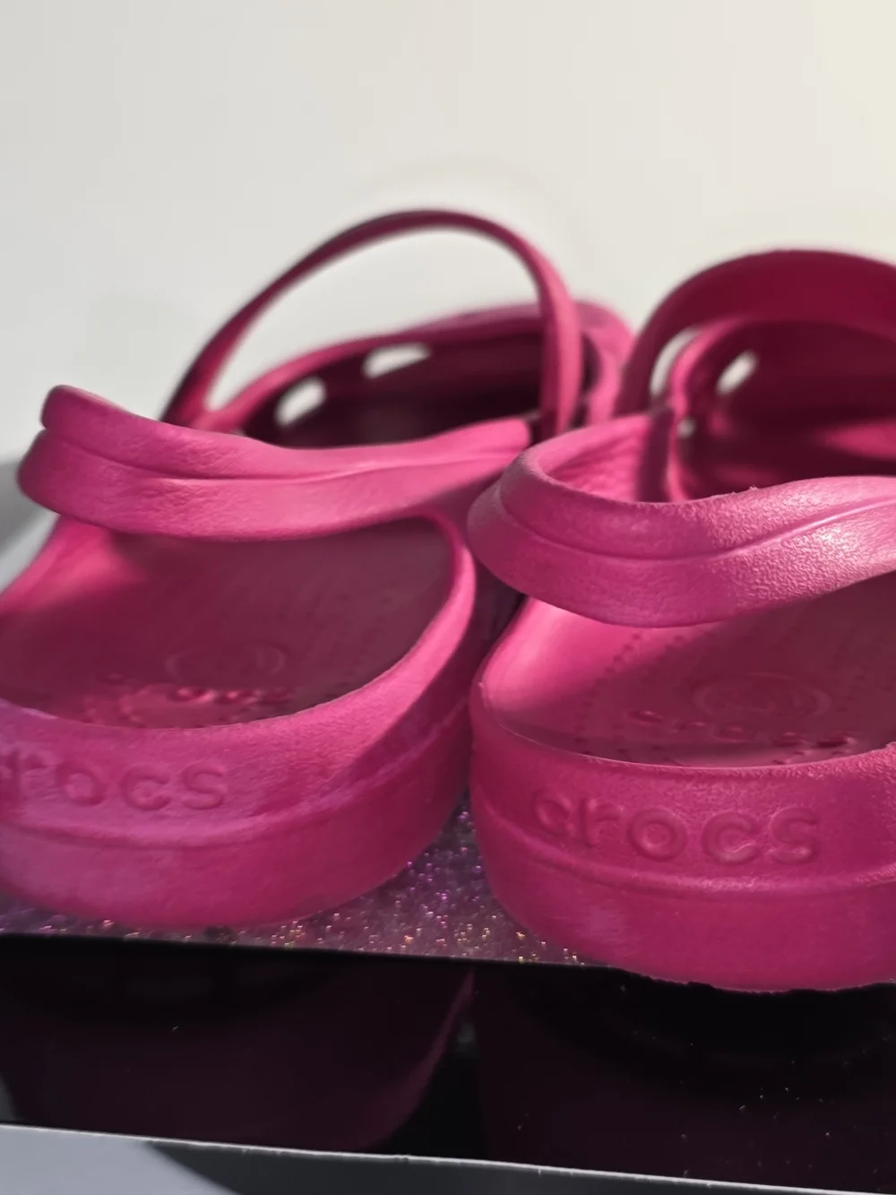 CROCS Shayna Hot Pink Mary Jane-Style Clog with Back Strap Big Girls Sz 6